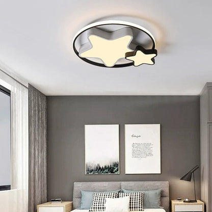 Modern Simplicity Star Iron LED Flush Mount Ceiling Light For Bedroom