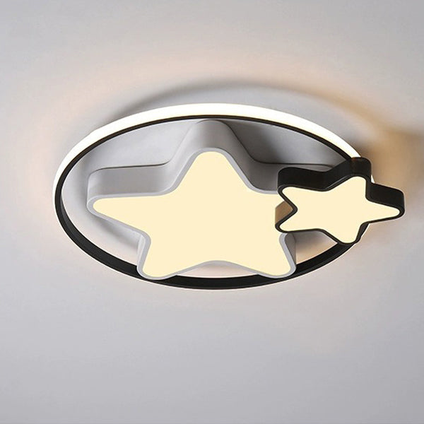 Modern Simplicity Star Iron LED Flush Mount Ceiling Light For Bedroom