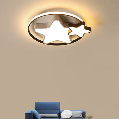 Modern Simplicity Star Iron LED Flush Mount Ceiling Light For Bedroom
