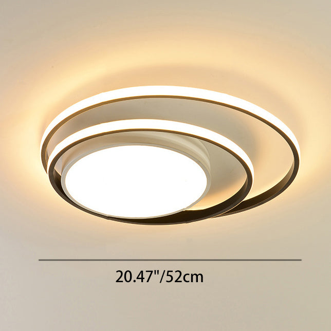 Modern Simplicity Circle Aluminum LED Semi-Flush Mount Ceiling Light For Bedroom