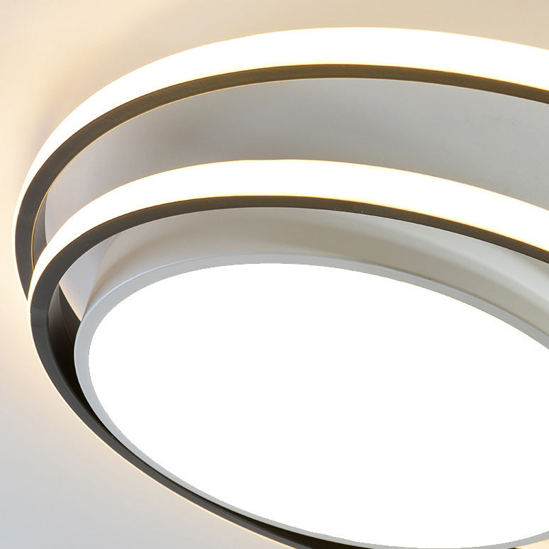 Modern Simplicity Circle Aluminum LED Semi-Flush Mount Ceiling Light For Bedroom