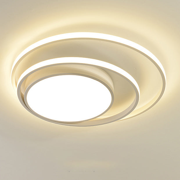 Modern Simplicity Circle Aluminum LED Semi-Flush Mount Ceiling Light For Bedroom