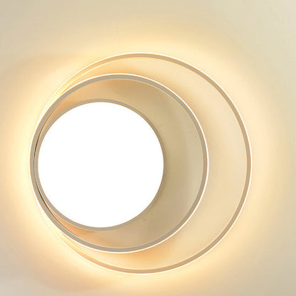 Modern Simplicity Circle Aluminum LED Semi-Flush Mount Ceiling Light For Bedroom