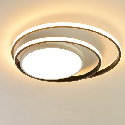 Modern Simplicity Circle Aluminum LED Semi-Flush Mount Ceiling Light For Bedroom