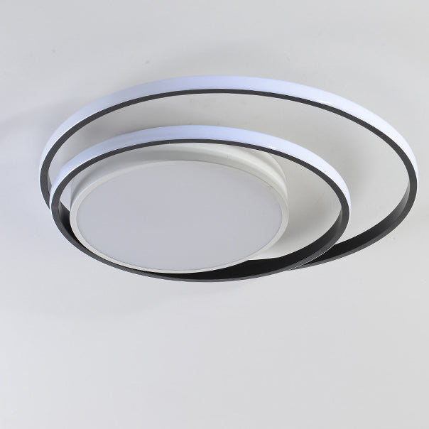 Modern Simplicity Circle Aluminum LED Semi-Flush Mount Ceiling Light For Bedroom