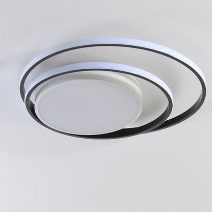 Modern Simplicity Circle Aluminum LED Semi-Flush Mount Ceiling Light For Bedroom