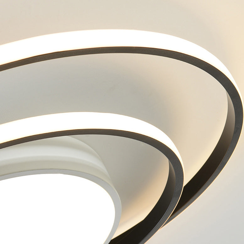 Modern Simplicity Circle Aluminum LED Semi-Flush Mount Ceiling Light For Bedroom