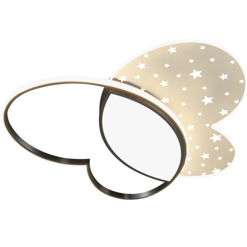 Contemporary Creative Butterfly Metal Acrylic LED Flush Mount Ceiling Light For Bedroom