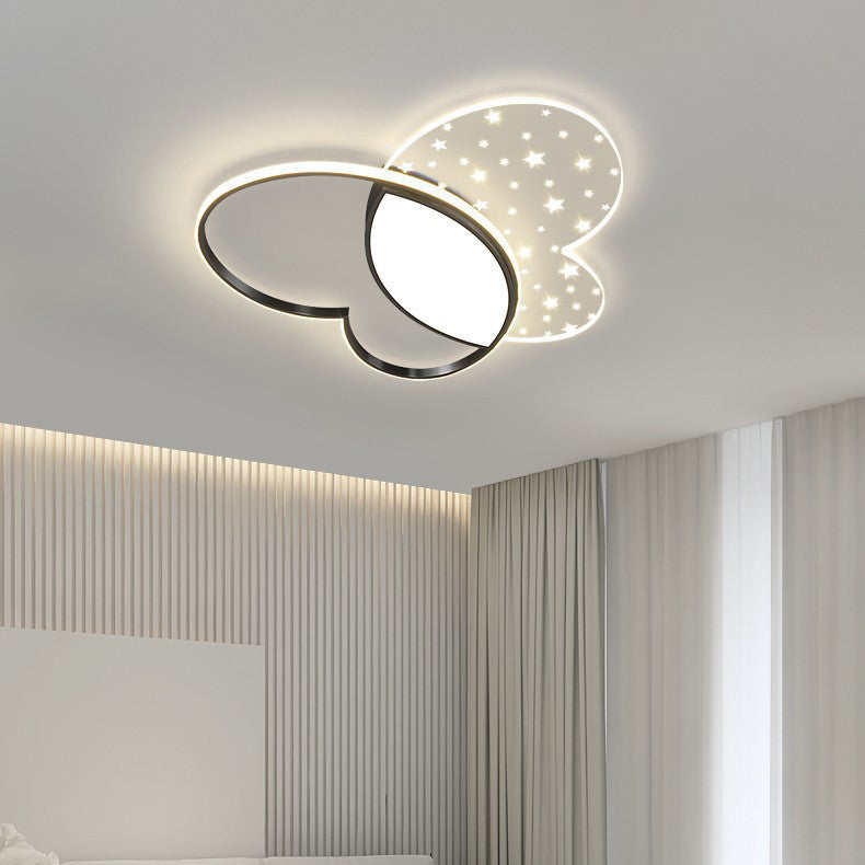 Contemporary Creative Butterfly Metal Acrylic LED Flush Mount Ceiling Light For Bedroom