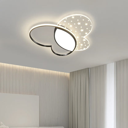 Contemporary Creative Butterfly Metal Acrylic LED Flush Mount Ceiling Light For Bedroom