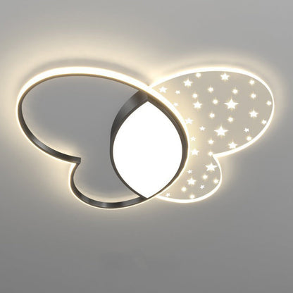 Contemporary Creative Butterfly Metal Acrylic LED Flush Mount Ceiling Light For Bedroom