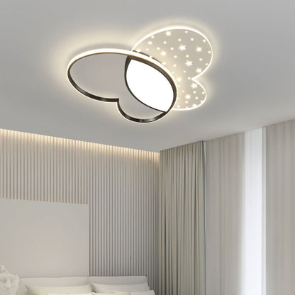 Contemporary Creative Butterfly Metal Acrylic LED Flush Mount Ceiling Light For Bedroom