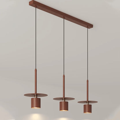 Traditional Chinese Cylinder Iron LED Chandelier Island Light For Living Room
