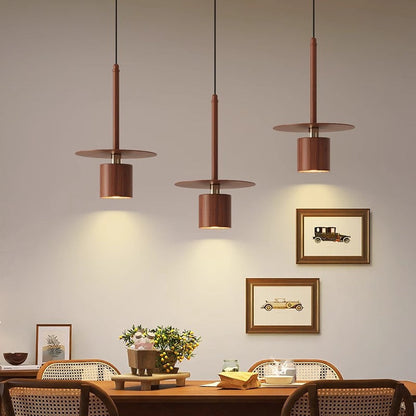 Traditional Chinese Cylinder Iron LED Chandelier Island Light For Living Room