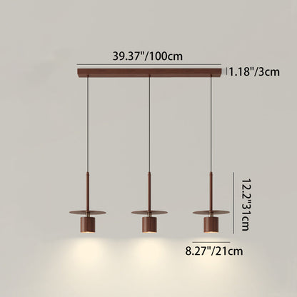 Traditional Chinese Cylinder Iron LED Chandelier Island Light For Living Room