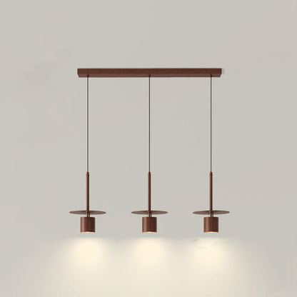 Traditional Chinese Cylinder Iron LED Chandelier Island Light For Living Room