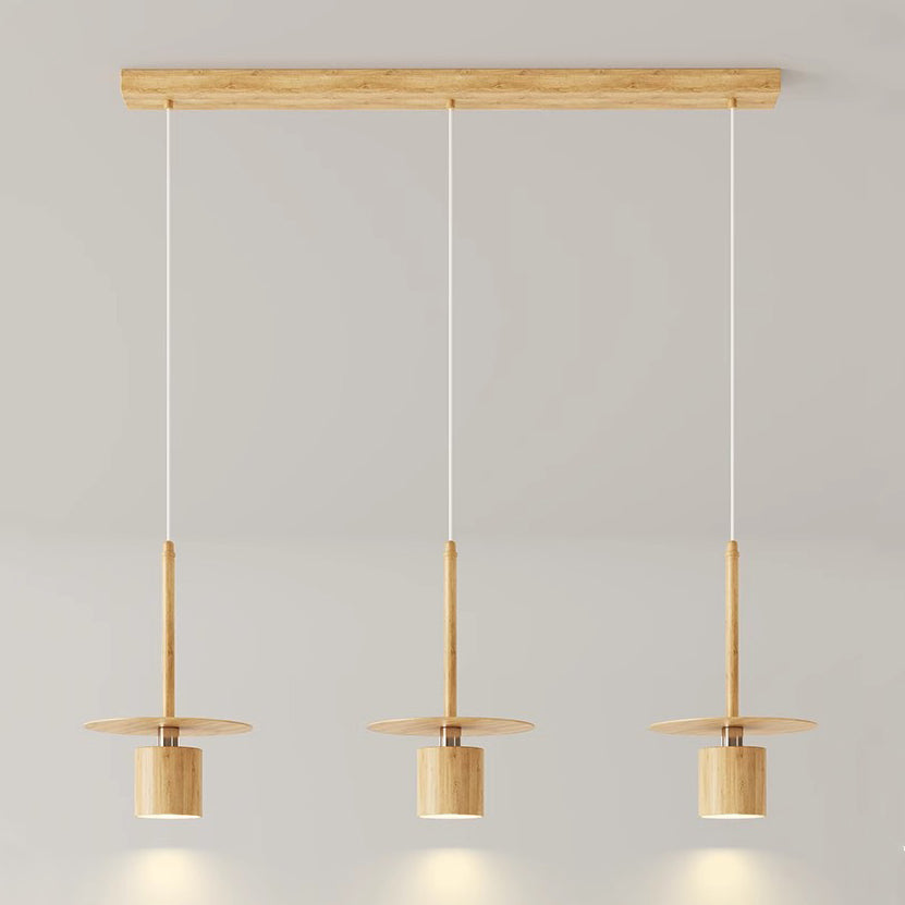 Traditional Chinese Cylinder Iron LED Chandelier Island Light For Living Room