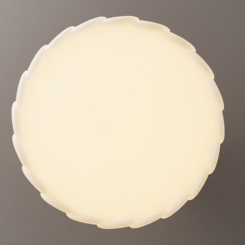 Traditional French Round Iron PE LED Semi-Flush Mount Ceiling Light For Bedroom