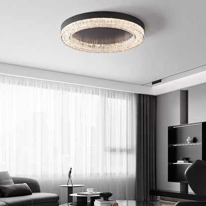 Modern Simplicity Round Metal Resin LED Flush Mount Ceiling Light For Bedroom