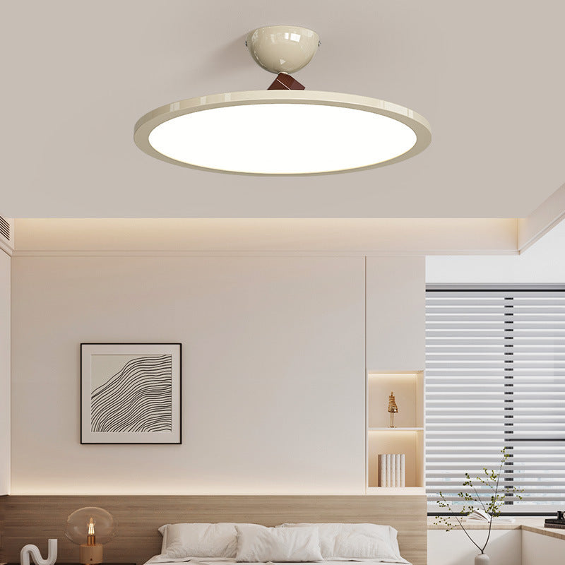 Modern Simplicity Flying Saucer Round Iron PC LED Semi-Flush Mount Ceiling Light For Bedroom