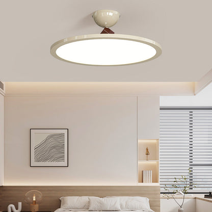 Modern Simplicity Flying Saucer Round Iron PC LED Semi-Flush Mount Ceiling Light For Bedroom