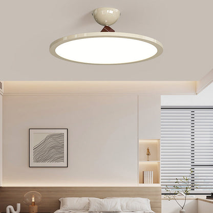 Modern Simplicity Flying Saucer Round Iron PC LED Semi-Flush Mount Ceiling Light For Bedroom