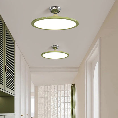 Modern Simplicity Flying Saucer Round Iron PC LED Semi-Flush Mount Ceiling Light For Bedroom