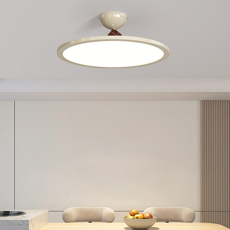 Modern Simplicity Flying Saucer Round Iron PC LED Semi-Flush Mount Ceiling Light For Bedroom