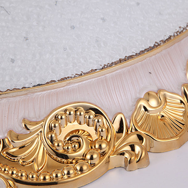 Traditional European Round ABS Glass LED Flush Mount Ceiling Light For Bedroom