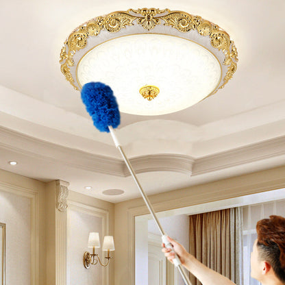 Traditional European Round ABS Glass LED Flush Mount Ceiling Light For Bedroom