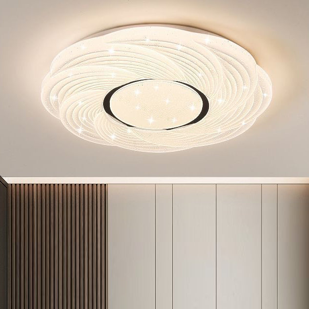 Contemporary Creative Storm Iron Acrylic LED Flush Mount Ceiling Light For Bedroom