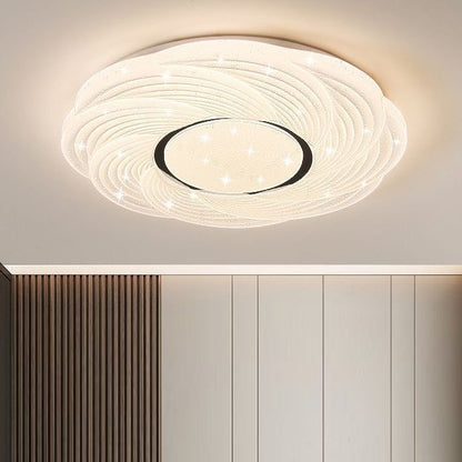 Contemporary Creative Storm Iron Acrylic LED Flush Mount Ceiling Light For Bedroom