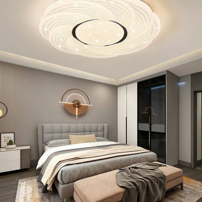 Contemporary Creative Storm Iron Acrylic LED Flush Mount Ceiling Light For Bedroom