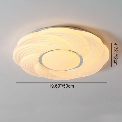 Contemporary Creative Storm Iron Acrylic LED Flush Mount Ceiling Light For Bedroom