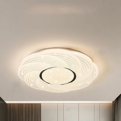 Contemporary Creative Storm Iron Acrylic LED Flush Mount Ceiling Light For Bedroom