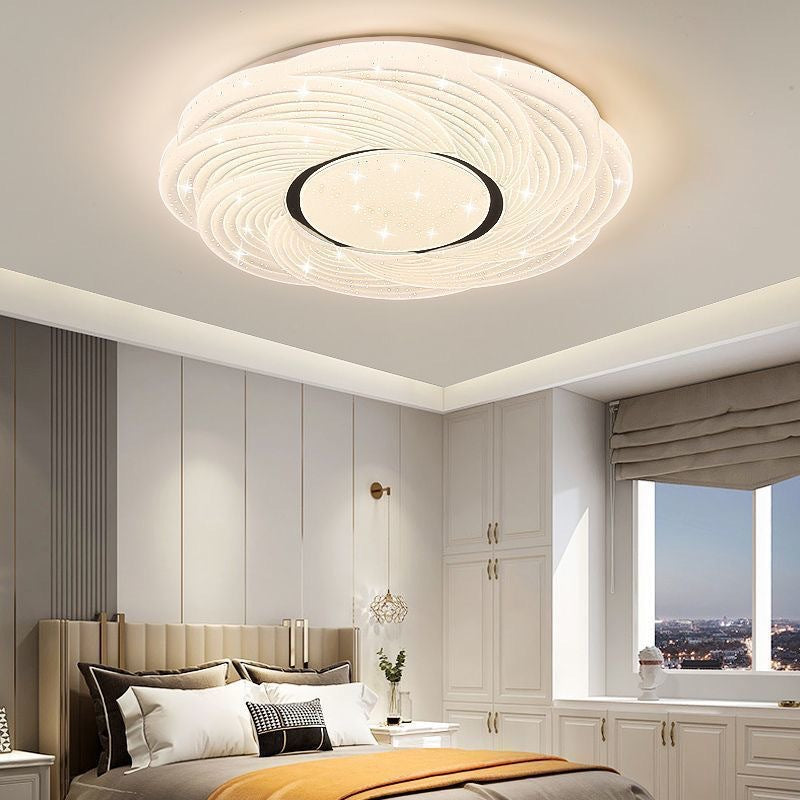Contemporary Creative Storm Iron Acrylic LED Flush Mount Ceiling Light For Bedroom