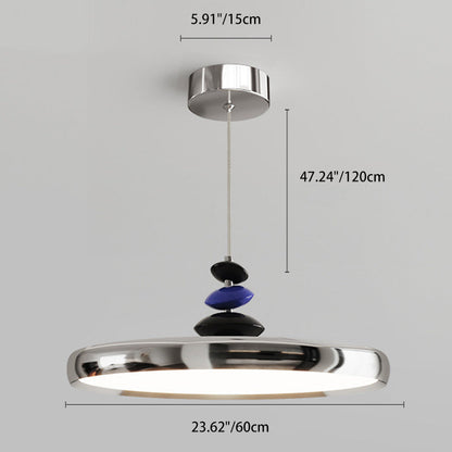 Modern Simplicity Flying Saucer Round Aluminum Acrylic LED Pendant Light For Living Room