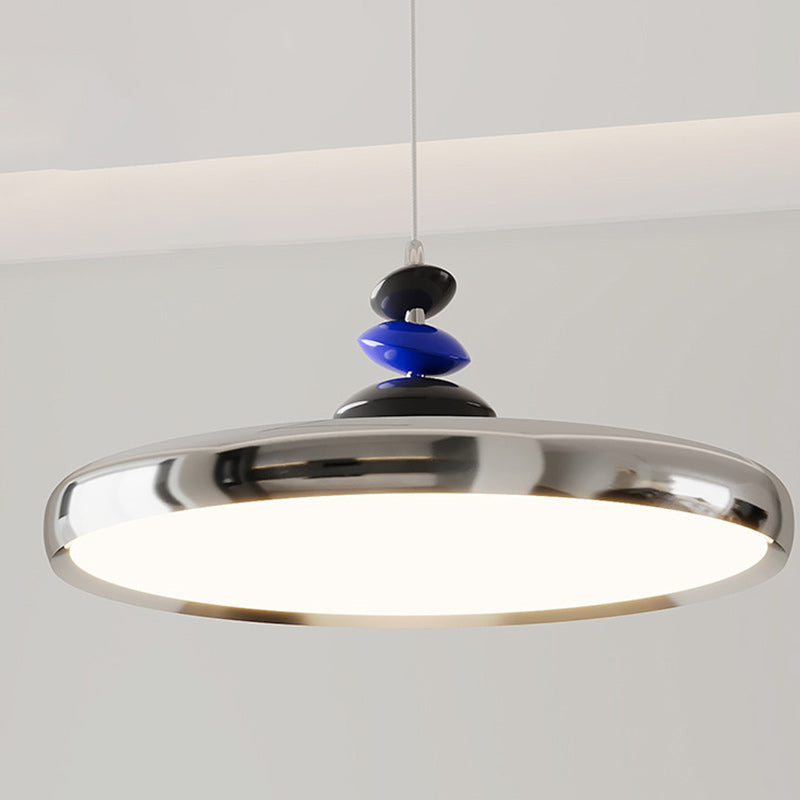 Modern Simplicity Flying Saucer Round Aluminum Acrylic LED Pendant Light For Living Room
