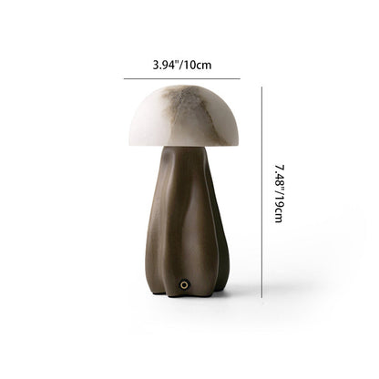 Contemporary Creative Mushroom Marble 1-Light Table Lamp For Bedroom