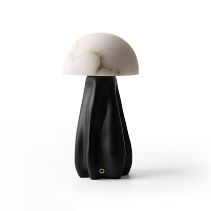 Contemporary Creative Mushroom Marble 1-Light Table Lamp For Bedroom