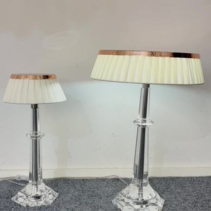 Modern Luxury Round Iron Crystal 1-Light Table Lamp For Bedroom