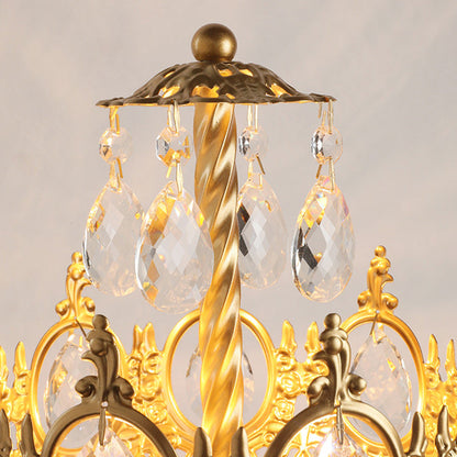 Modern Luxury Crown Iron Crystal 2-Light Table Lamp For Bedroom