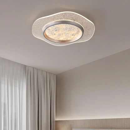 Modern Luxury Flower Iron Aluminum Acrylic LED Flush Mount Ceiling Light For Bedroom