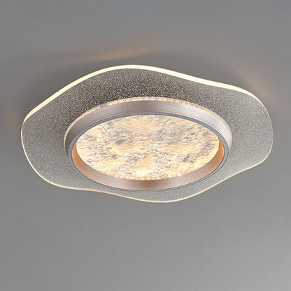 Modern Luxury Flower Iron Aluminum Acrylic LED Flush Mount Ceiling Light For Bedroom