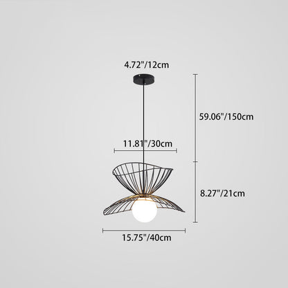 Contemporary Creative Straw Hat Iron 1-Light Pendant Light For Living Room