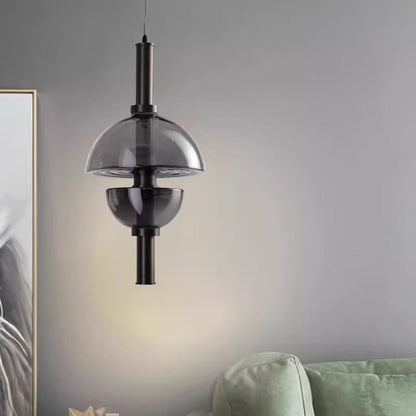 Modern Luxury Dome Metal Glass LED Pendant Light For Living Room