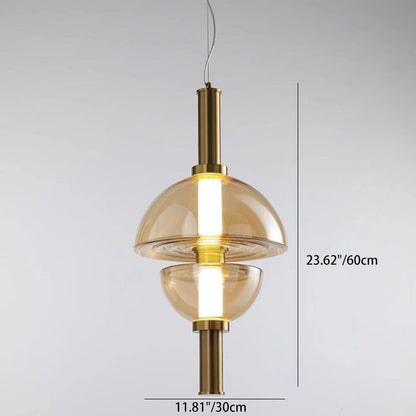 Modern Luxury Dome Metal Glass LED Pendant Light For Living Room