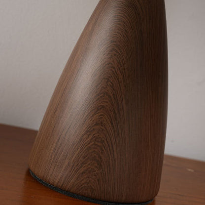 Traditional Rustic Dome Iron Walnut Wood Fabric 1-Light Table Lamp For Bedroom