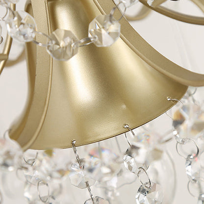 Contemporary Creative Cone Metal Crystal 1-Light Table Lamp For Bedroom