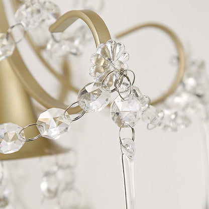 Contemporary Creative Cone Metal Crystal 1-Light Table Lamp For Bedroom